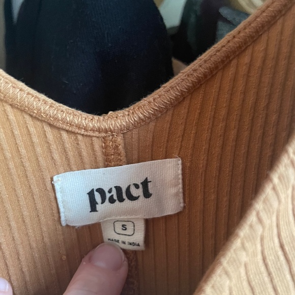 Pact Ribbed Jazz Dress, Camel, Small - Picture 4 of 5